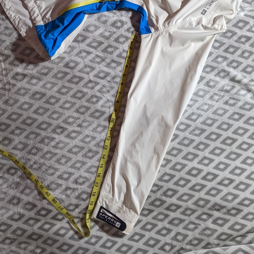 Sperry Top Sider White Rain Jacket Size Medium - Picture 7 of 15
